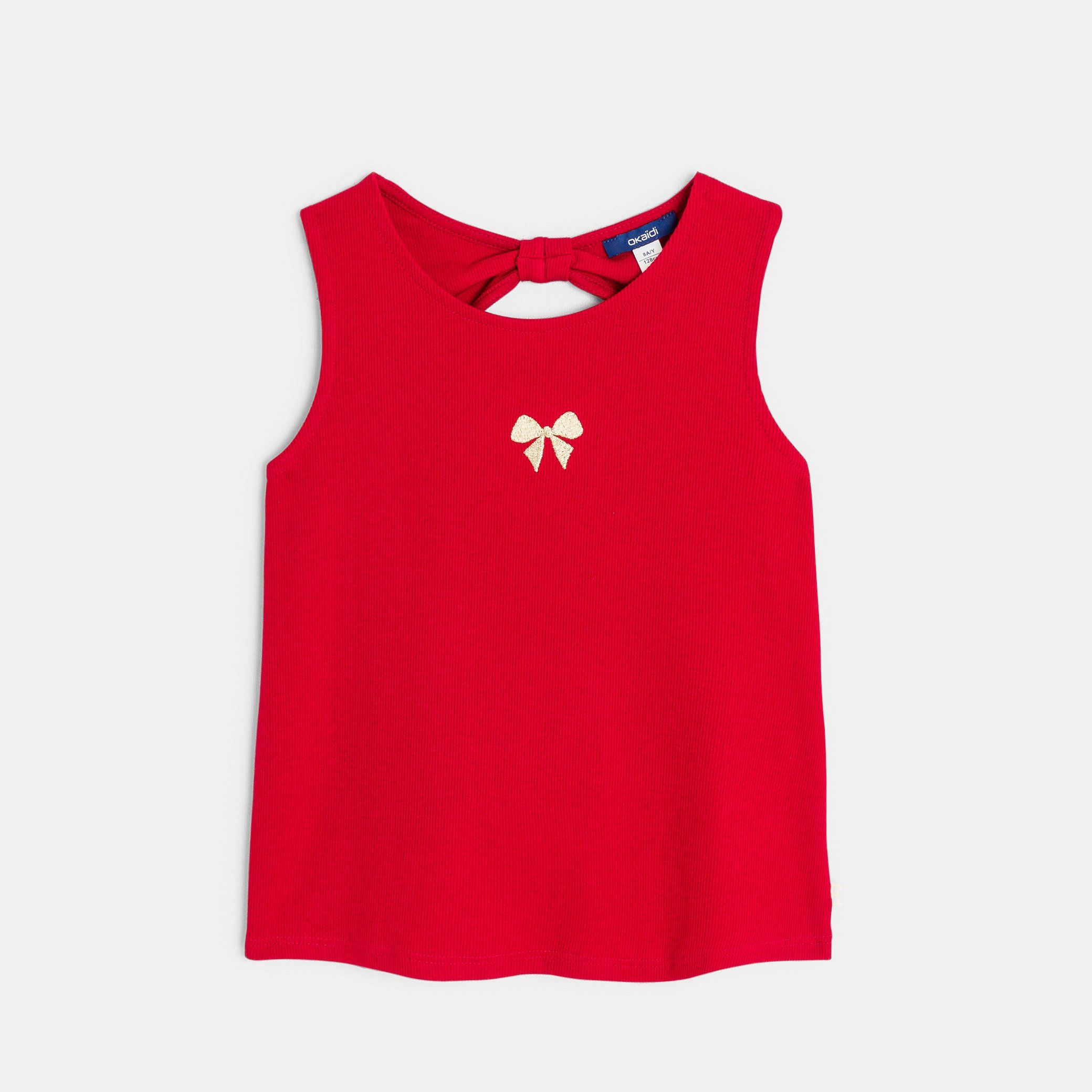 Áo tank top họa tiết nơ cho bé gái